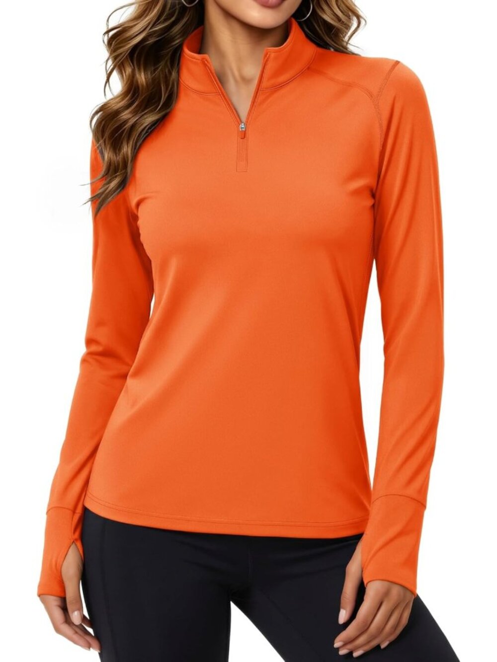 Cozy Women's Fleece Quarter Zip Pullover Athletic Sweatshirt for Running